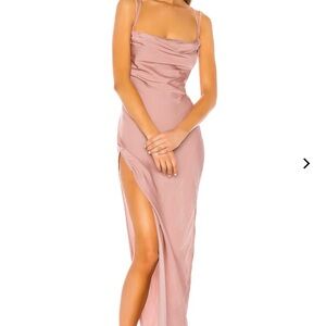 Elegant Dusty Rose Backless Cowl Slip Dress
